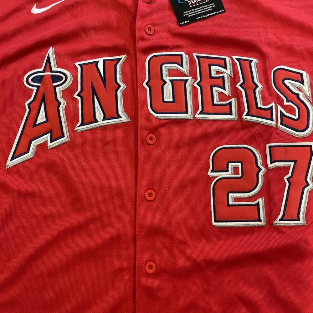 NWT Mike‎ Trout Nike Authentic Alternate Red Jersey Size 56 Los Angeles Angels